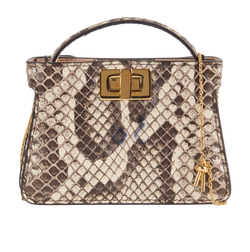 Nano Peekaboo Bag, Snakeskin, Brown, 8241, DB/B/S, 4*